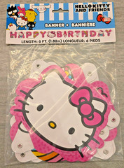 Hello Kitty & Friends – Happy Birthday Banner – Pink Rainbow Hearts Theme, CUTE!