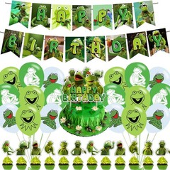 Frog Party Decorations,Kermit Frog Birthday Party Supplies Includes Banner- Cake