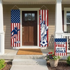 Weather-Resistant Independence Day Decor – Soccer Theme Flags & Banners