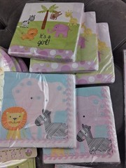 Baby Shower Decorations Girl 48 Plates 100 Napkins 2 Banners Wall Mural