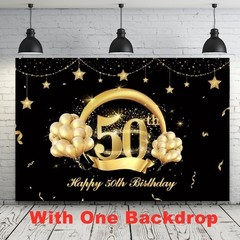 Complete 50th Birthday Decorations Set: Elegant Black Gold Theme Supplies