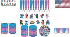 Party Decorations Set 86pcs Cartoon Theme Bracelets Pins Stickers Kids Boys G…