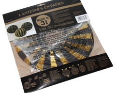 Amscan 3-Pack Black Gold Stars & Stripes Paper Lanterns – 9.5 in.