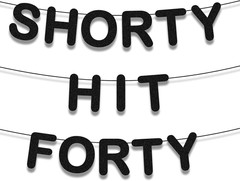 Pre-Strung Short 40Th Birthday Decoration Party Banner, Happy 40Th Birthday Deco