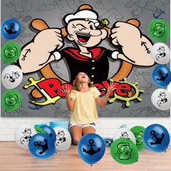 Popeye Birthday Party Supplies Set Plates Balloons Cake Toppers Banner for Kids
