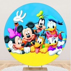 Round Mickey Mouse and friends Backdrop Cover Birthday Photo Background Decor