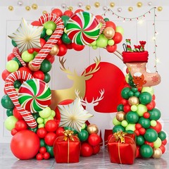 5Pcs Christmas Balloon Set – 18IN Star and Round Festive Foil Balloons, Suita…