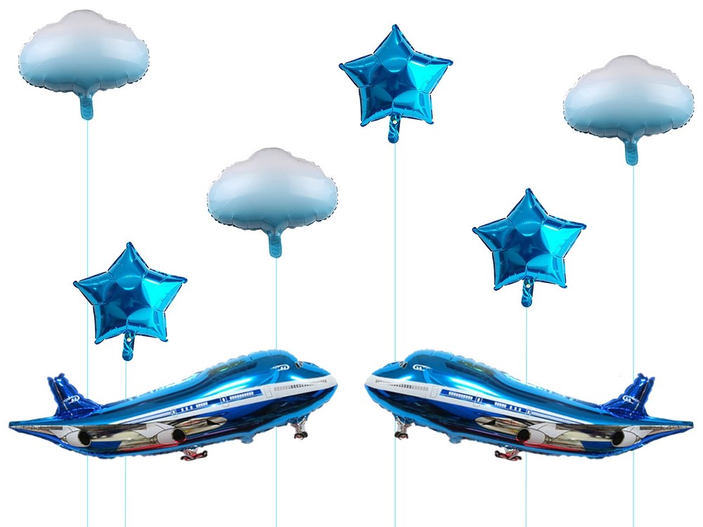 31inch Large Airplane Blue Party Decoration Airplane Balloon Birthday Party S…