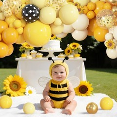 153pcs Bee Balloon Arch Garland Kit, Different Sizes 18 12 10 5 inch Mustard …