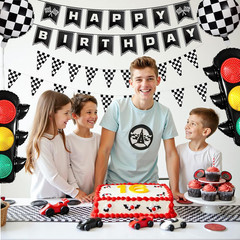 Race Car Birthday Party Decorations with Traffic Light Balloons,Automobile Party