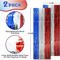 Fringe Foil Backdrop Curtains Set Party Decorations Birthday New Year Event
