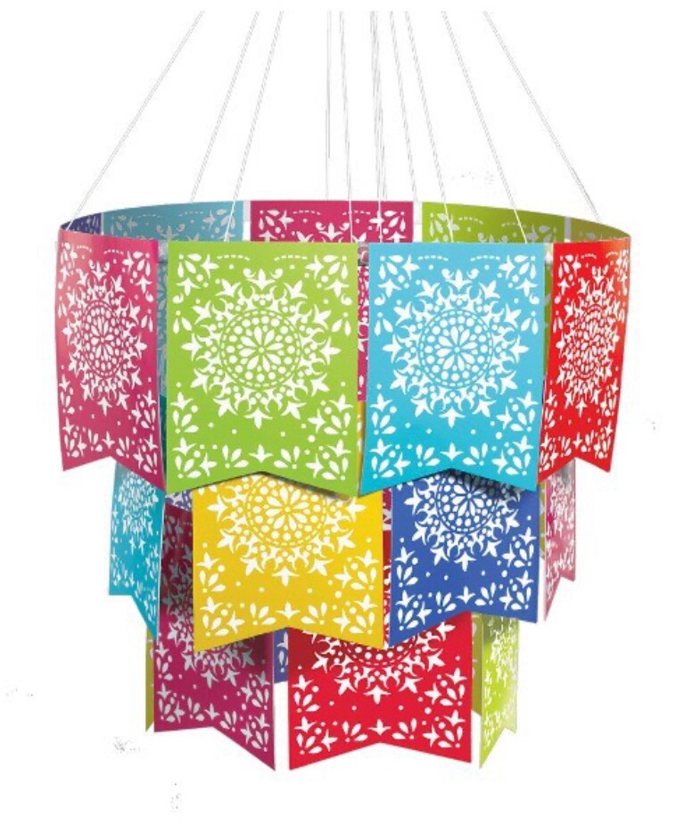 Cinco de Mayo Del Sol Paper Flag Chandelier 1 Piece Decorations Fiesta Festive