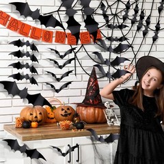 60PCS Halloween Decorations, 4 Different Sizes Realistic Waterproof PVC Black…