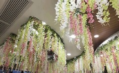 Fake Hanging Flowers – 12 Pieces 3.75 Feet/Piece Artificial Wisteria Vine Ratta