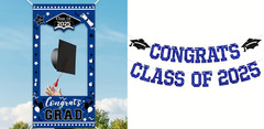 1pc, 2025 Graduation Vinyl Background Photo Frame and 1set Congrats Class