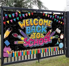 Welcome Back to School Banner, Multicolored, 72 X 43 Inch, Back to School Decora