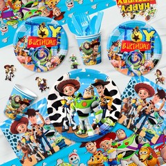 114 Pcs Toy Story Party Decorations Tableware Set Napkin Balloon Plates Backdrop