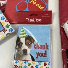 DOG Party Supplies Birthday Decorations Set Kit Invitations Plates Centerpiece