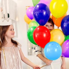 12 Inch Pearlescent Assorted Color Latex Balloons 100 Pack with 3x10m Ribbons…