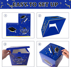 Graduation Decorations 2026 Blue Graduation Card Box Graduation Party Decoration