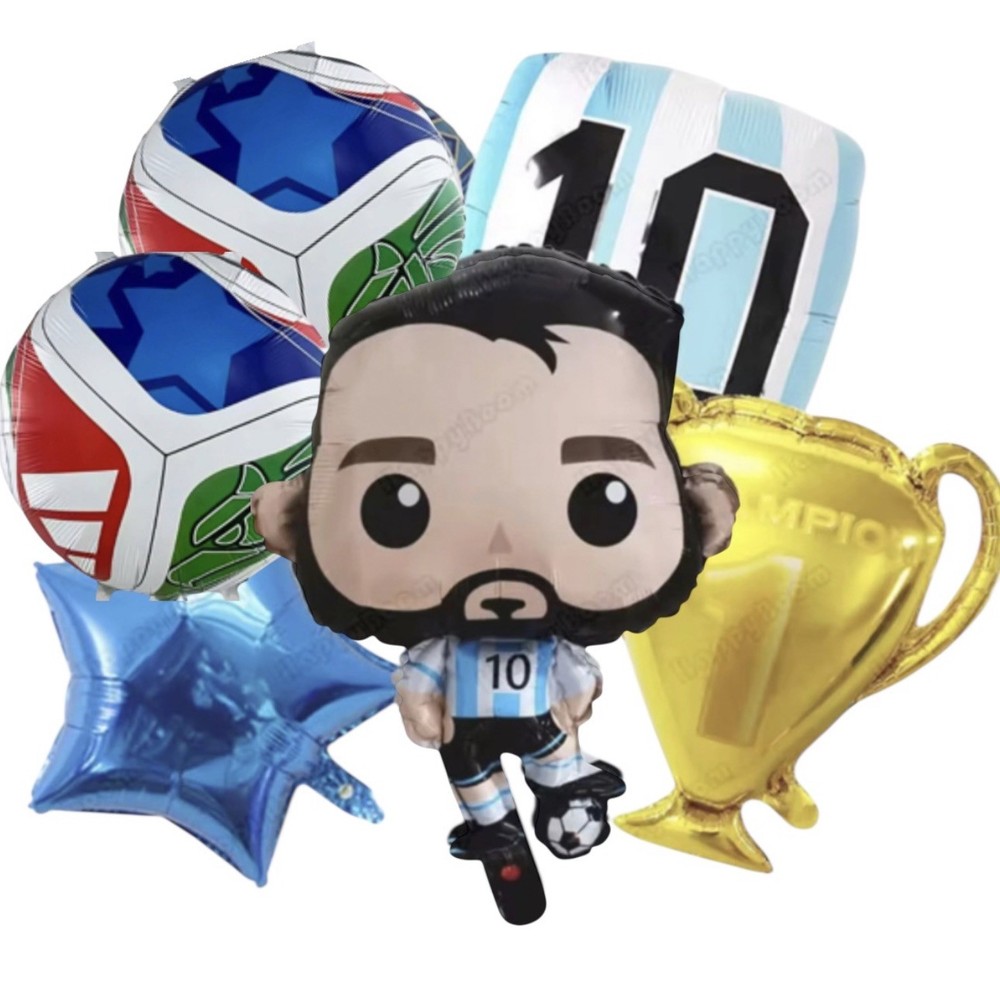 Messi BALLOONS Soccer Theme Birthday Party, Messi BALLOONS 6pcs
