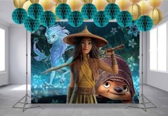 YanXi Raya and The Last Dragon Birthday Party Backdrop Banner Party Decoratio…