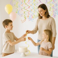 48PCS Pastel Paper Swirl Decorations Hanging Ceiling Streamers for Birthday, …