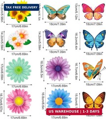 30 Pcs Flowers Butterfly Hanging Swirl Decorations, Spring Summer Mother’s Day S