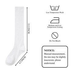 Knee High Socks for Women, Long Tall Knee Tube Socks 1 pair-white