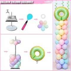 Balloon Column Stand Set of 2, Adjustable 7 Feet Ballon Arch Stands with Base…