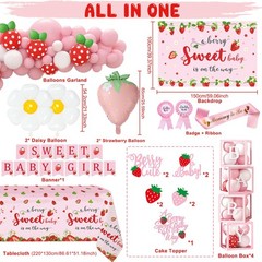 Strawberry Baby Shower Decorations, A Sweet Baby Is On The Way Decorations