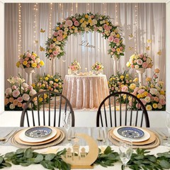 5x3FT/5x7FT Mr & Mrs Backdrop Wedding Celebrations Party Background Props Decor