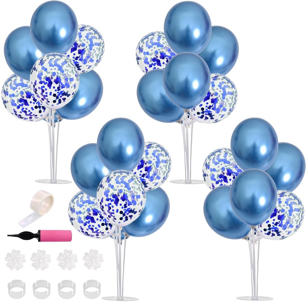 TONIFUL Blue Balloon Stand Centerpiece Table Decoration for Boy Baby Shower P…