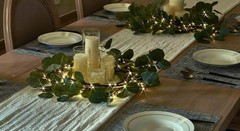 Lighted Eucalyptus Garland Battery Operated with Timer 6FT 96 LED Artificial