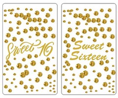 Gold Sweet 16 Birthday Miniature Candy Wrapper (Set of 60) CANDY NOT INCLUDED