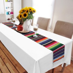 Mexican Serape Table Runner + Banner for Cinco de Mayo Party Fiesta Day of Deat