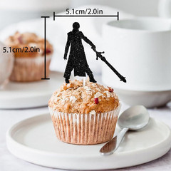 Dessert Cupcake Topper Game Player Cosplay Play Gaming Sports Party Theme Decor
