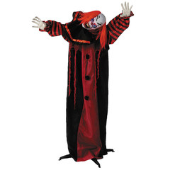 5 Ft. Animated Standing Black & Red Clown Halloween Decoration – ATC