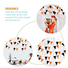 Orange Black White Halloween Pennant Halloween Triangle Flag Hanging Decoration
