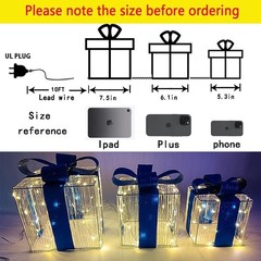 Adornos navideños, juego de 3 cajas de regalo iluminadas con 140 luces LED