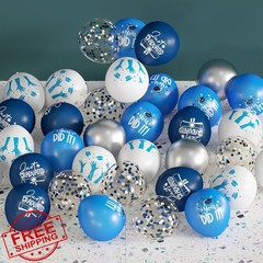 2026 Graduation Balloons 70 Pcs Blue White Grad Decor College High School