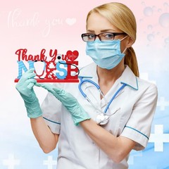 6 PCS Nurses Week Wooden Table Centerpieces Signs Appreciation Gifts Large