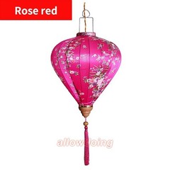12 Inch Floral Pattern Oval Satin Silk Lanterns Hanging Chinese Retro Decor Cute
