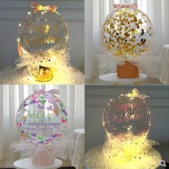 Aimee_Jl 25 Pcs Bobo Balloons24 Inch Clear Bubble Balloon3.7 Inch Wide Mouth