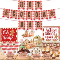 Hot Cocoa Bar Decoration Kit, Gingerbread Man Theme Multicolour