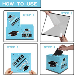 Graduation Party Decorations Box Card for Gift Favors Decor Supplies – Sky Blue