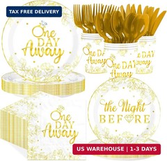 168 Pcs One Day Away Rehearsal Dinner Decorations The Night Before Wedding Plate