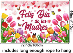 Feliz Dia De Las Madres Decorations Large 72 X 44Inch Feliz Dia De Las Madres Ba