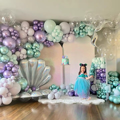 185 Pieces Arch Kit Purple Green Latex Balloons Party Decoration