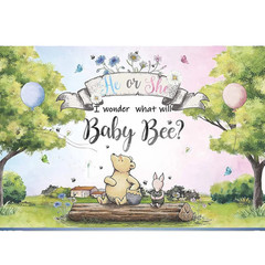 Winnie the Pooh Baby Shower Photo Backdrop 5 ft. x 7 ft. (N635)
